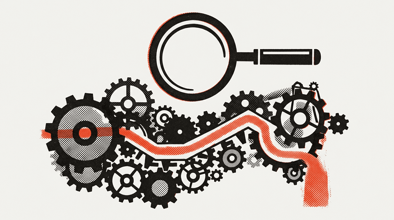 Abstract illustration of data streams flowing into a stylized brain icon.